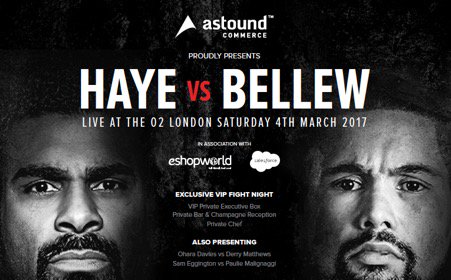 UkAstound's tweet photo. Looking forward to hosting our clients & retailers with @eShopWorld @salesforce on Saturday! #hayevsbellew #whosegoingtowin https://t.co/cbzyQFL4Em