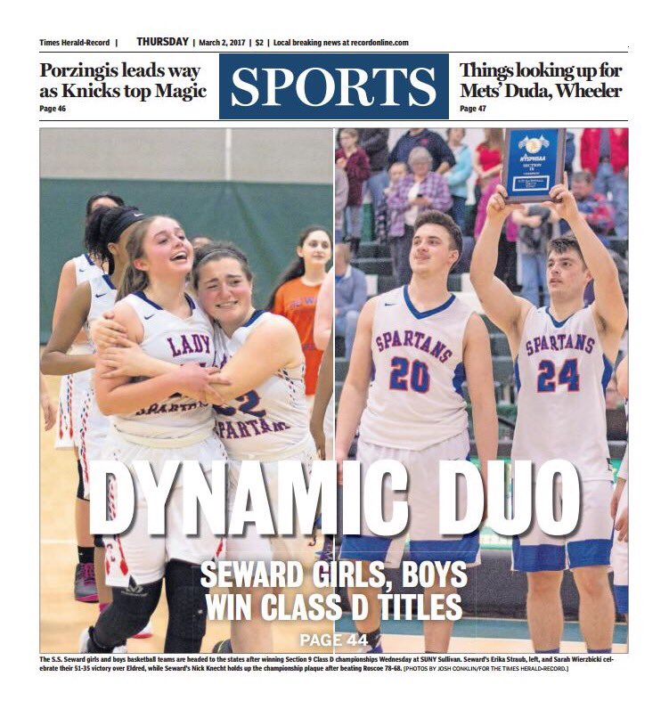 Varsity845's tweet photo. BACK PAGE: S.S. Seward sweeps Section 9 Class D basketball titles https://t.co/HMwGuSyeQd
