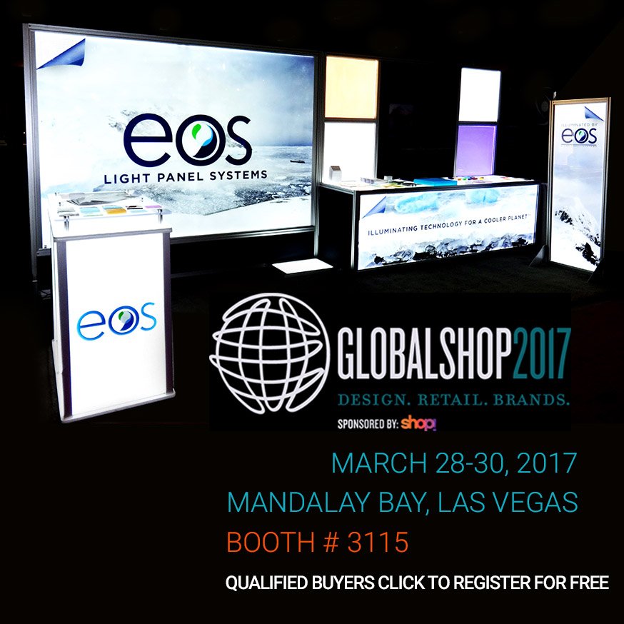 eoslightpanels's tweet image. Be sure to stop by our booth at GlobalShop! We&apos;ll be at booth #3115! ow.ly/XgEc309pWWB #eosLightPanelSystems