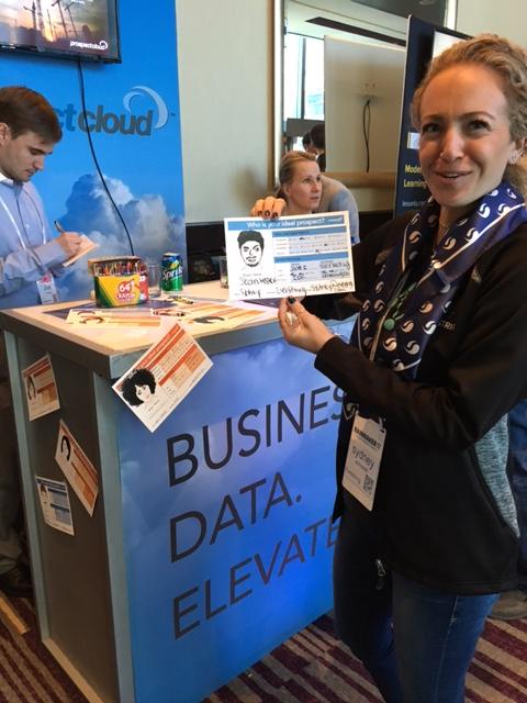 prospect_cloud's tweet photo. Did y'all know @SydSchock was such a great artist? Look at that facial hair detail on her Ideal Prospect! #Rainmaker17 #businessdataelevated https://t.co/QG6LMzJ8cn