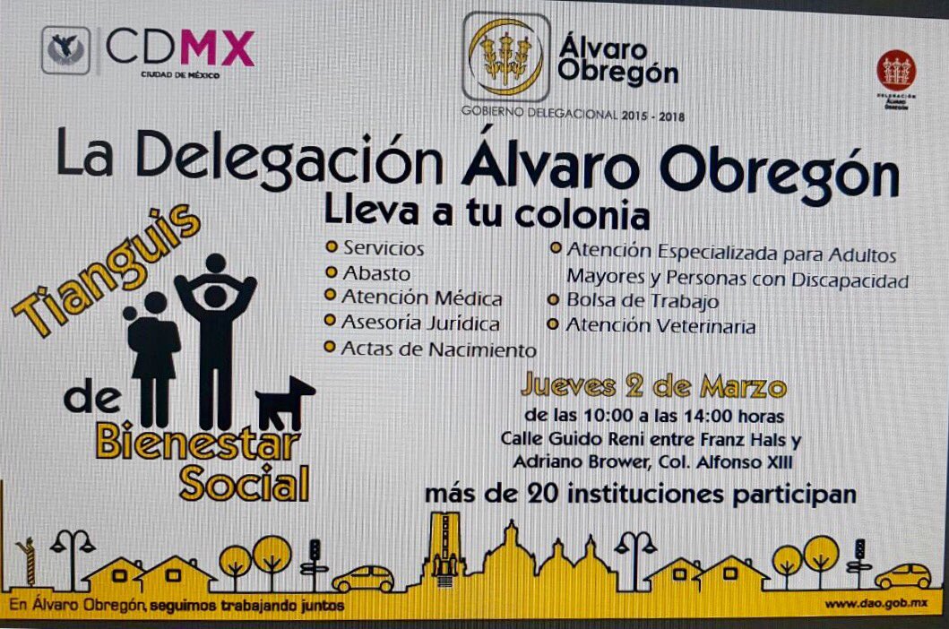 dgsudao's tweet photo. #LaDAO te invita al Tianguis de Bienestar Social, hoy Colonia Alfonso XIII @leonel_luna @jesuslandero @AntonietaHT https://t.co/LpqFM48Rtc