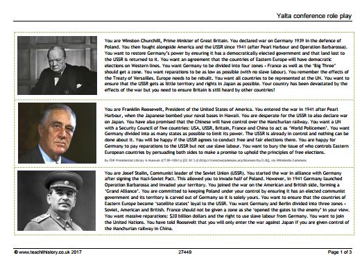 TeachitHist's tweet photo. New this week: Yalta conference role-play https://t.co/4HX0lvDOHu #historyteacher https://t.co/4miZ546NKc