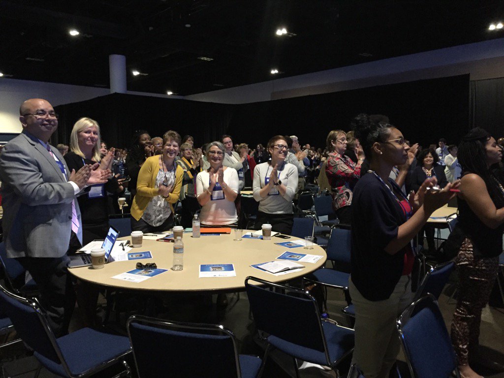 UofL attendees at #AACTE17 opening session.
