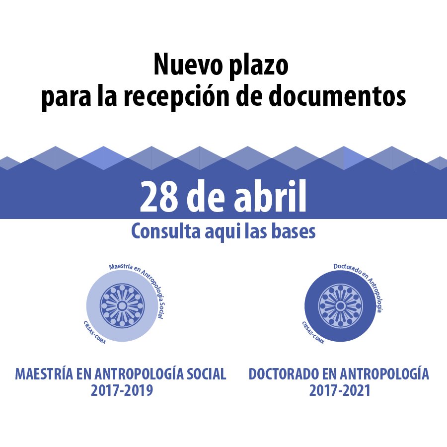 MaestriaAS's tweet photo. nuevo plazo para inscripción y recepción de documentos para Maestría y Doctorado 2017... https://t.co/6KZmWDnUAU