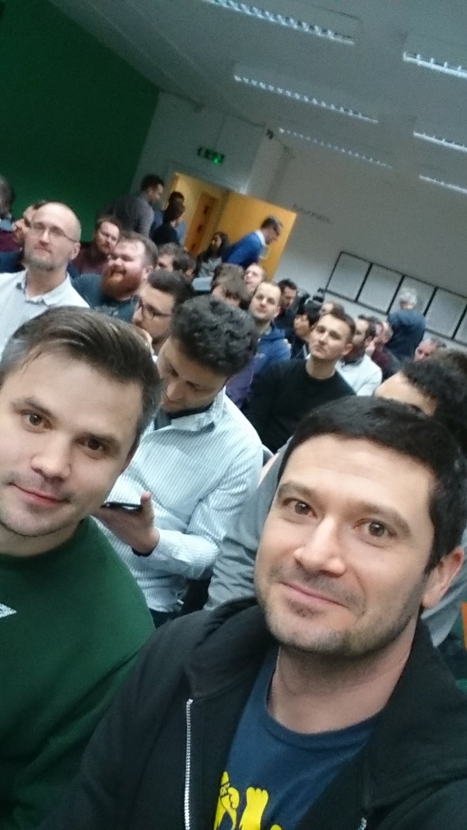 jaymoid's tweet image. Me and @robertasetkus in a room full of #Java and #Scala nerds #JavaVsScala @LeedsFuturelabs