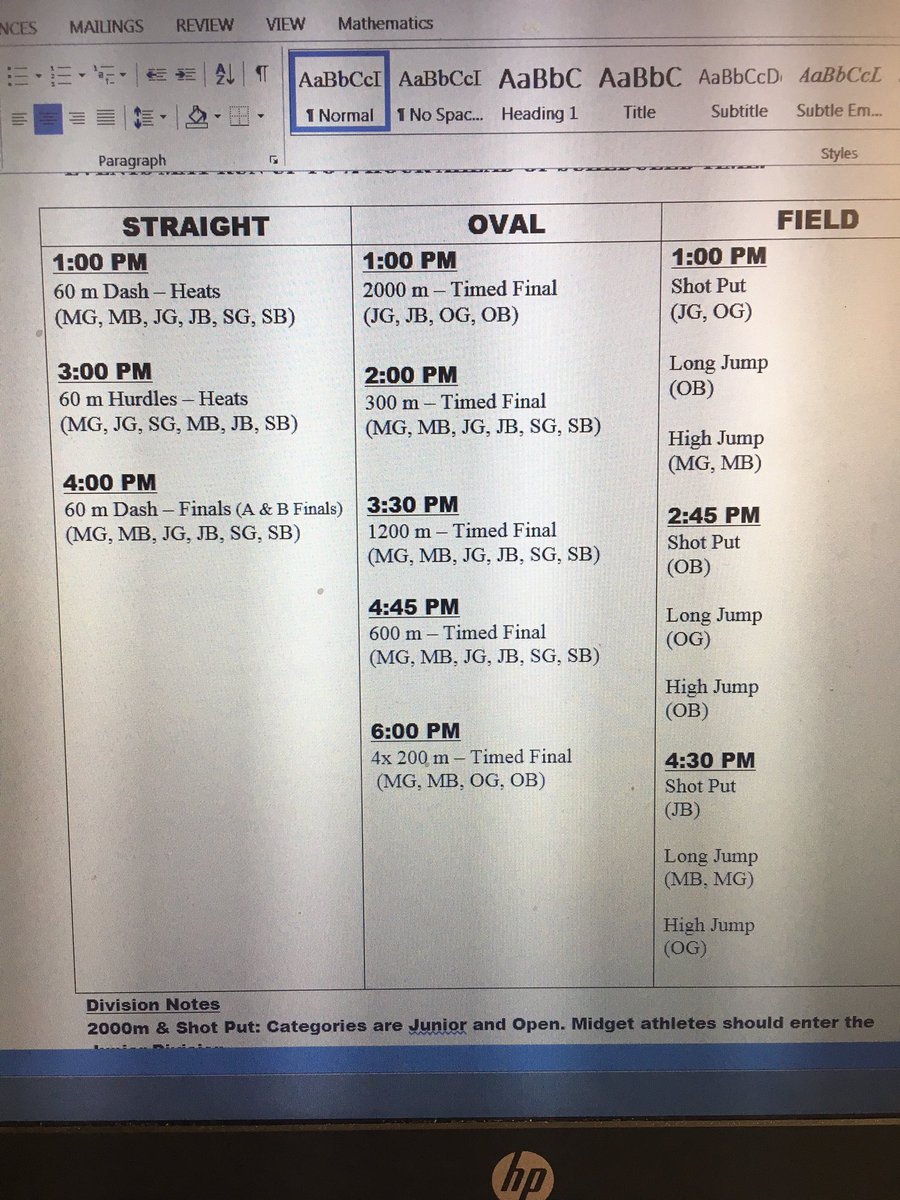 NeilTrackandXC's tweet image. Tomorrow is race day at the #birchmountinvitational. Here is the updated schedule. Good luck to @neilhockeyteams. Wish we could be there.