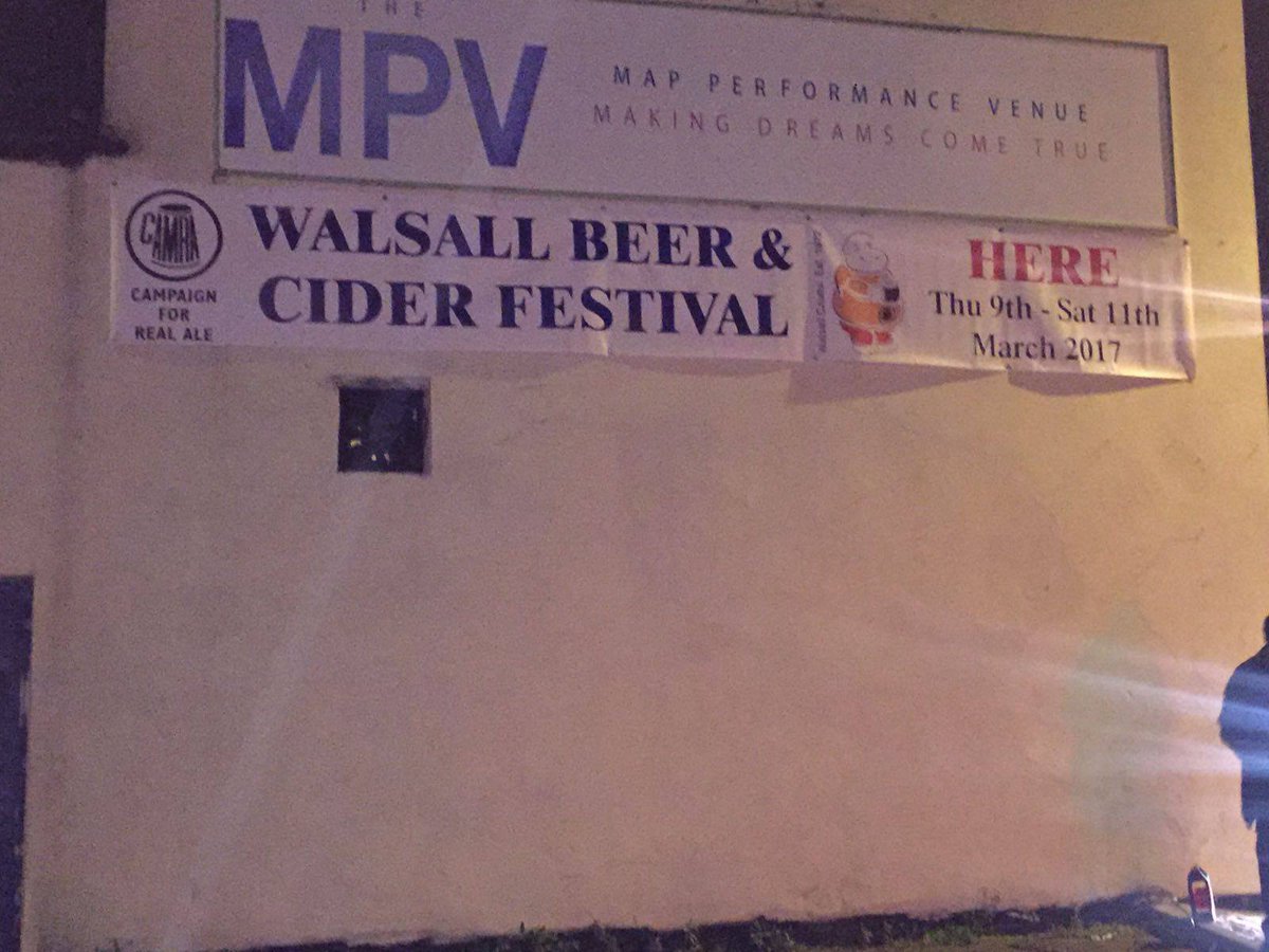 WalsallCAMRA's tweet photo. It's a week until Walsall Beer Festival at The MPV. We open next Thursday and our friends at @madeinbhamtv &amp; @ExpressandStar will be there. https://t.co/b7iKHabJ0I