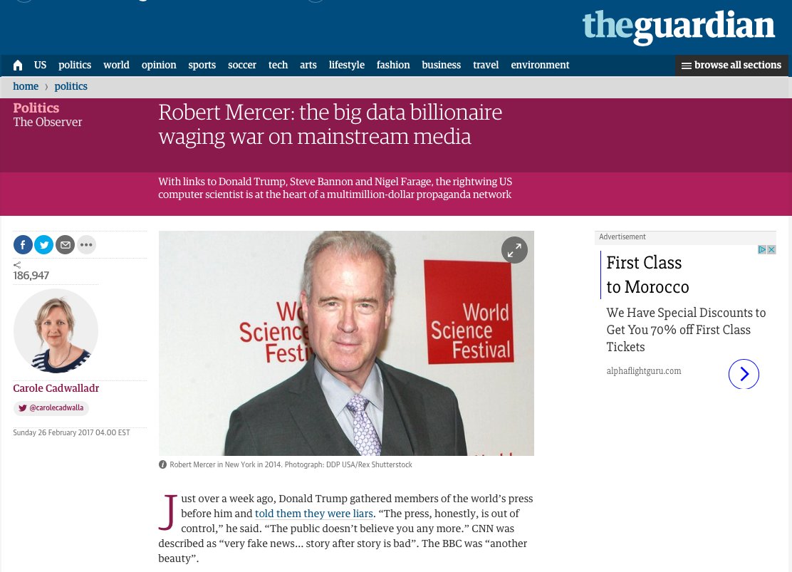 MoistureVapor8r's tweet image. .@DanRather: @guardian rpts Mercer #CambridgeAnalytica #polbots enabled #45 win &amp;amp; tailor msgs!! @pnhoward @oiioxford