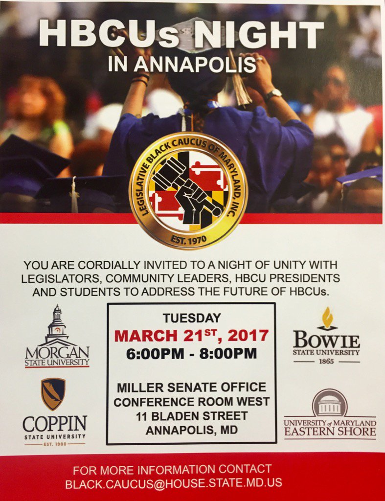 SupportMDHBCUs's tweet photo. #SupportMDHBCUs March 21 in Annapolis. @UMESNews @BowieState @CoppinStateUniv @MorganStateU https://t.co/lknvVvj5Ql