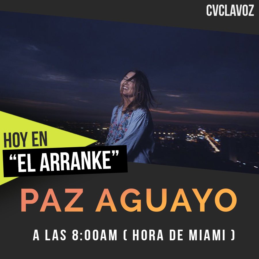 CVCLAVOZ's tweet photo. ¡Hoy en @elarranke, entrevista con @PazAguayo que estará lanzando hoy su nueva producción "En el nombre de Jesús"! https://t.co/Mm1mi9yyux