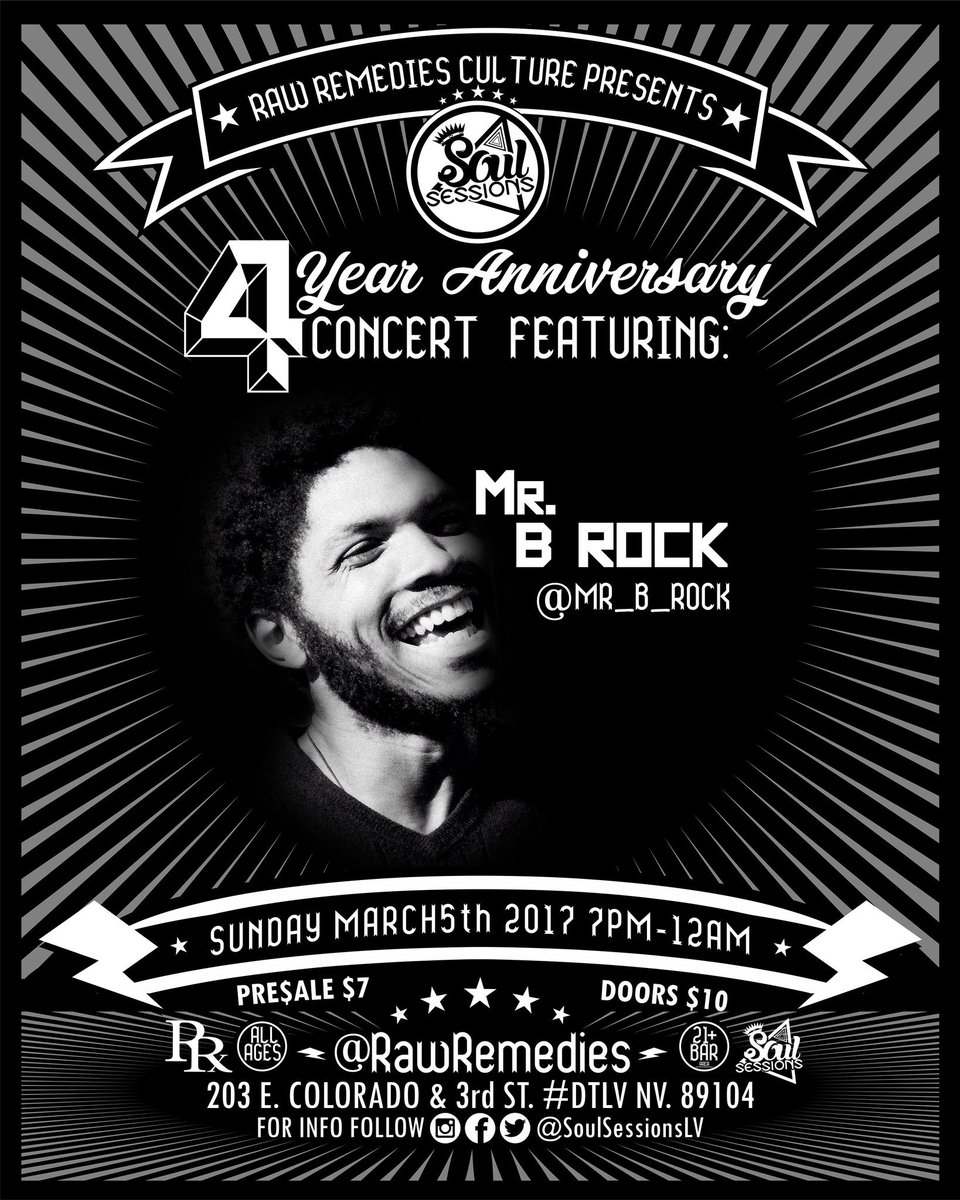 SoulSessionsLV's tweet photo. @Mister_B_Rock blessing our stage MARCH 5TH! He's SO #dope check him out!!!

MARK YOUR CALENDARS! 😎
$7 pre$tix link https://t.co/PoSJpuqbgs https://t.co/YdNErhp5WJ