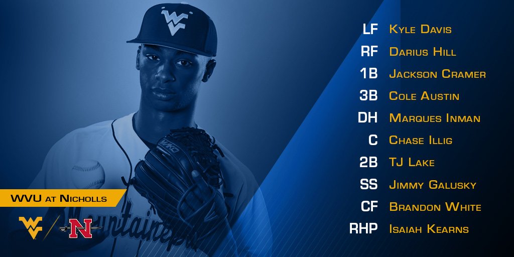 WVUBaseball's tweet photo. Isaiah Kearns takes the mound for the Mountianeers, making his first career start and 3rd career appearance.
#HailWV https://t.co/agXbrjJflr