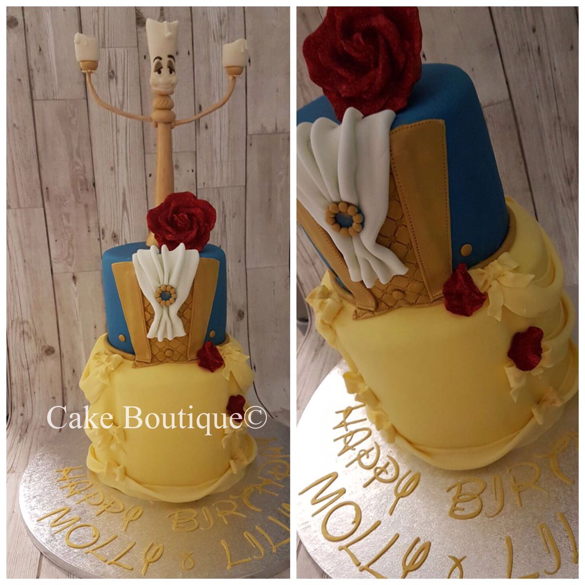 CakeBoutiqueMcr's tweet photo. Beauty and the Beast theme cake with lighting sugarcraft Lumiere by @CakeBoutiqueMcr  #BeautyAndTheBeast
#cake #saletownhour https://t.co/pBRN826iER