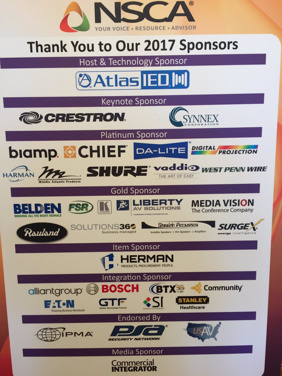 ChuckWilsonNSCA's tweet image. Thanks to all the #BLC2017 sponsors for making this event possible.  We are very grateful.