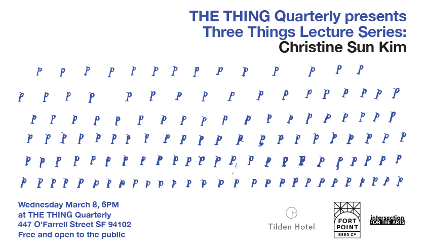 Next Wednesday: artist <a href="/chrisunkim/">christine sun kim</a> at <a href="/thingquarterly/">The Thing Quarterly</a>! Attendance is free but limited so please RSVP: bit.ly/2lj5mKm
