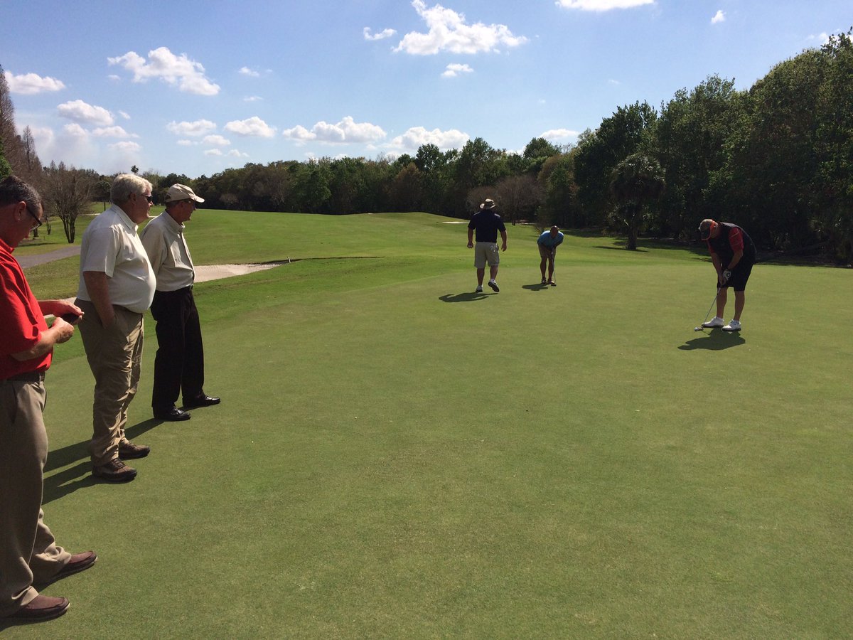 chestercu15's tweet photo. Little elimination scramble with Mr. Andy Bean and Ron Garl. #dowturf #pushedit #3puttbogey https://t.co/NJyxWDRS8K