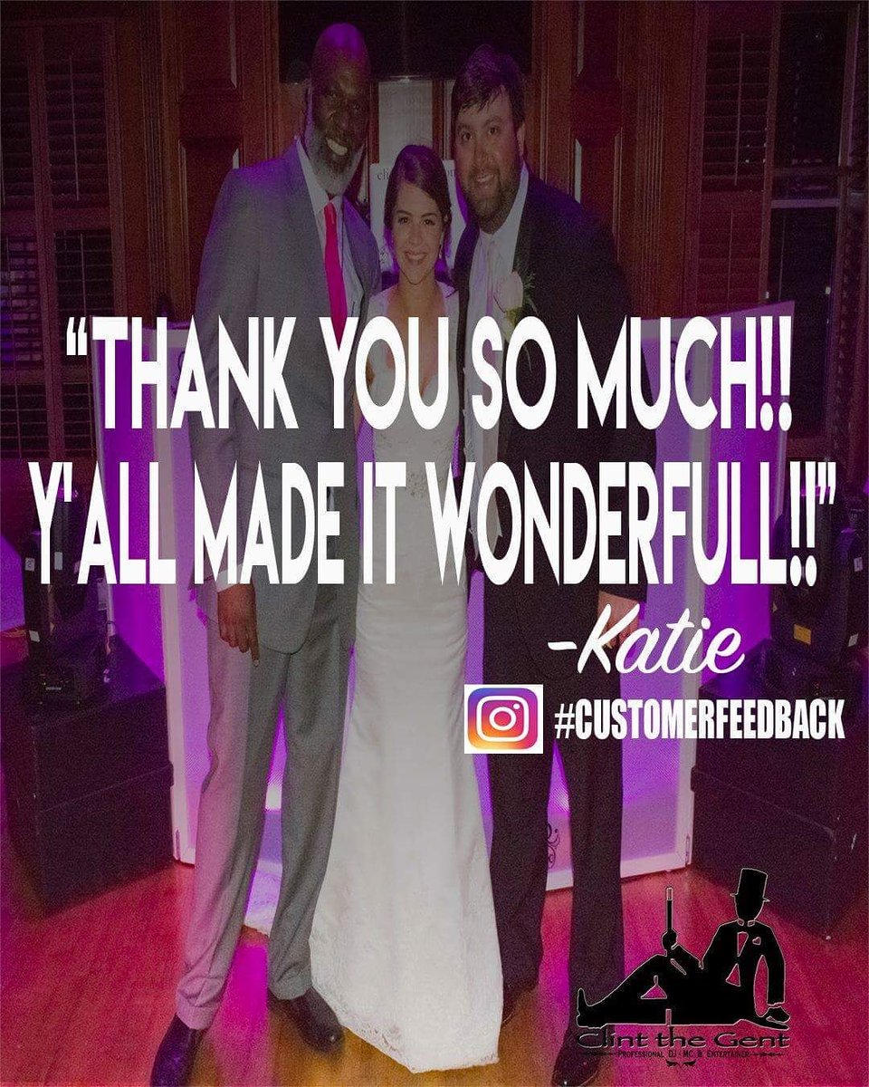 ClintTheGent1's tweet photo. One thing I hate to tell a Bride that's planning her wedding that wants our services is that I'm booked. Booking for 2017-2018! #weddingdj https://t.co/pzMUnOrAXo