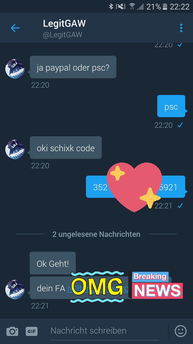 EnjoyMyInvis's tweet photo. @LegitGAW  scammt nicht!
kauft bei ihm und folgt ihn hat er verdient https://t.co/LEoZPoa1hw
