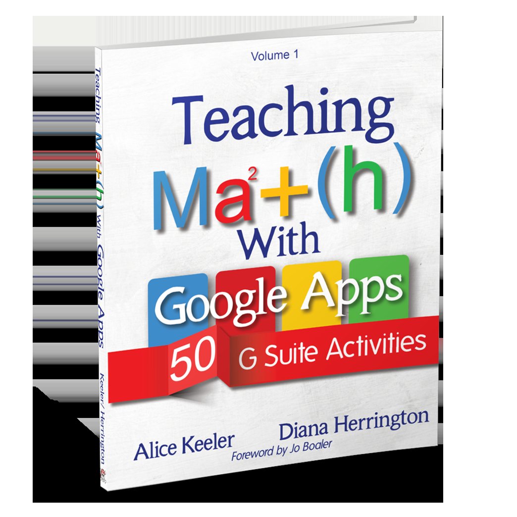 alicekeeler's tweet photo. This is happening!! Teaching Math with Google Apps cover finalized. Foreword by @joboaler so excited! #googlemath #mathchat https://t.co/wiOrVQorQi