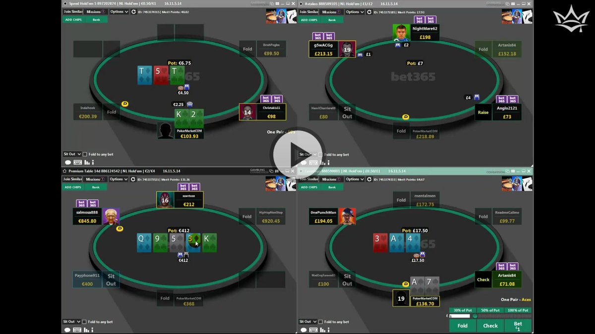 IveyLeague's tweet photo. Paul @Paulnternet Otto walks us through a 6-Max session on @bet365 and provides his #poker strategies in real time - https://t.co/JZBe6vPp9R https://t.co/eyswjYxtMT
