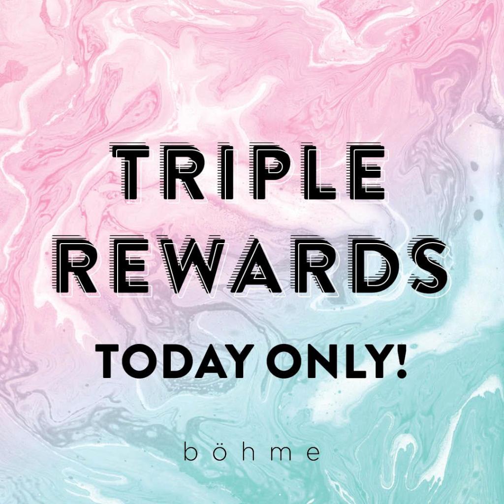 Triple Points Thursday at Bohme!
Every Thursday in March is TRIPLE loyalty points! That's triple the FREE MONEY! See store for details.