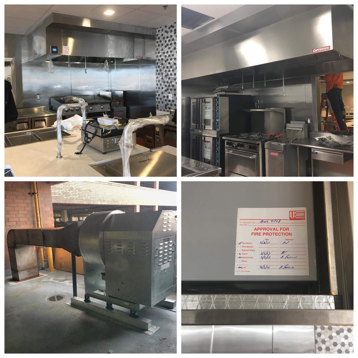 IdealkitchenV's tweet photo. A new commercial kitchen ventilation and suppression system installed and approved by local Fire Inspector in Lyndhurst NJ care center.. https://t.co/GKgxRRPAYv