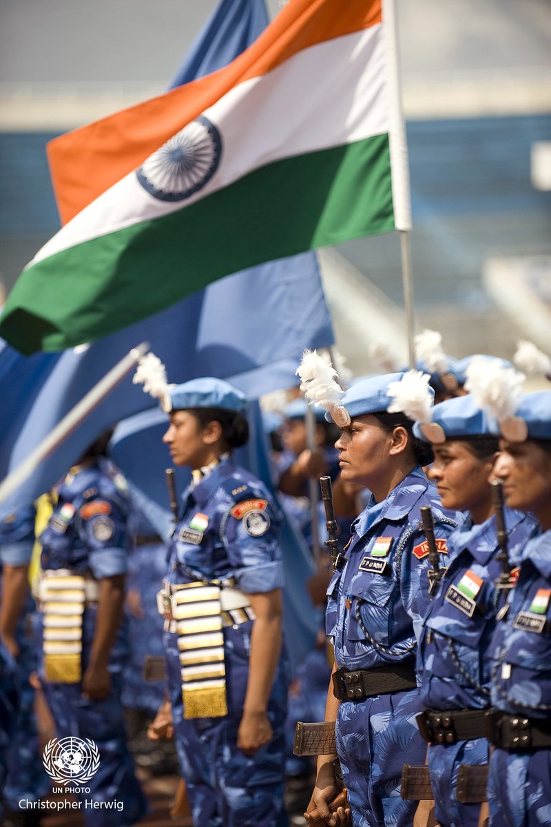 UN_Photo's tweet photo. #DidYouKnow: in 2007, in a first for UN peacekeeping, an all #female Formed #Police Unit (FPU) was deployed by #India to serve in #Liberia? https://t.co/Ib0bF1UFdr