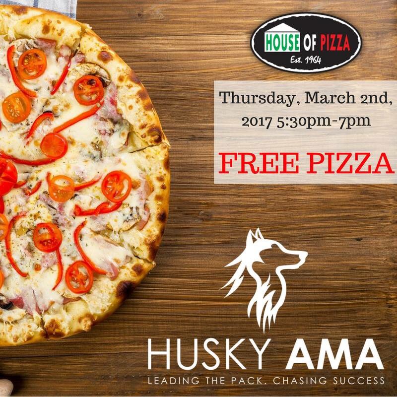 HuskyAMA's tweet image. Tonight is the pizza social! Come on over to House of Pizza tonight for a fun time!
