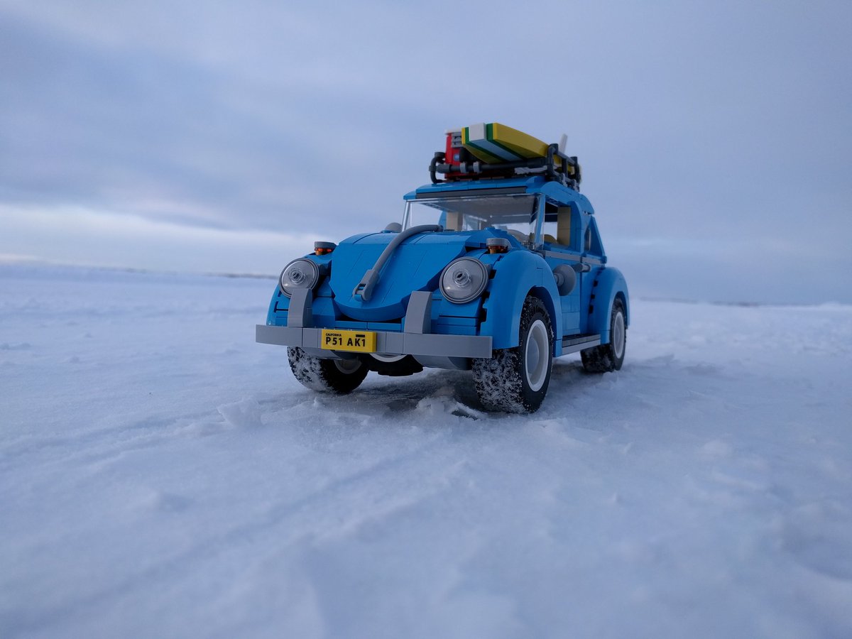 ducksdonottweet's tweet photo. Volkswagen beetle, Lego style. @lego @vwcanada #vwcanada #legophotography #lego #yzf #Yellowknife #nwt #dettah #iceroadfun https://t.co/jbAn8NvPQs