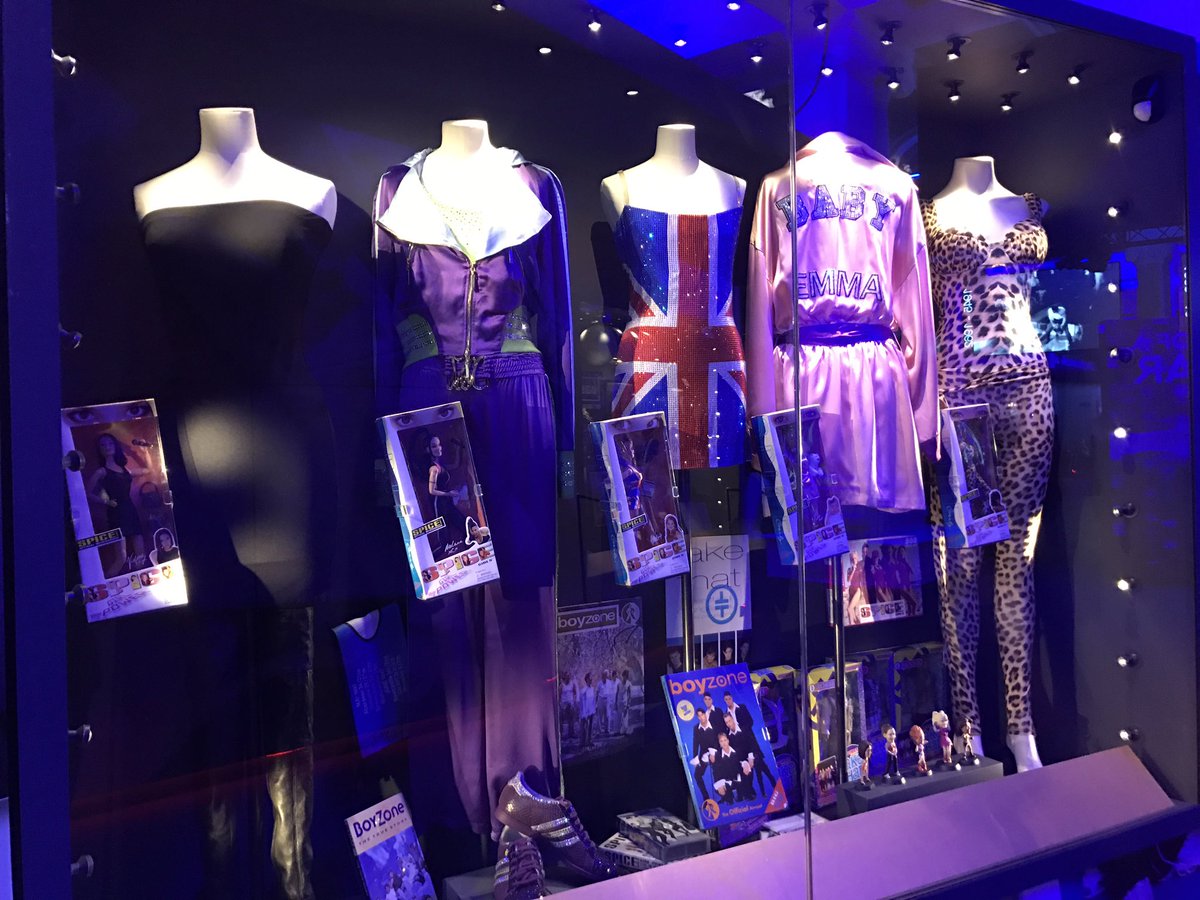 HeartofLpool's tweet photo. Loving the stage costumes at #thebme Liverpool esp Bowie Spice Girls. Staff are all brilliant, had a dance wth Bethan in the dance pod https://t.co/omh9S9Hy04