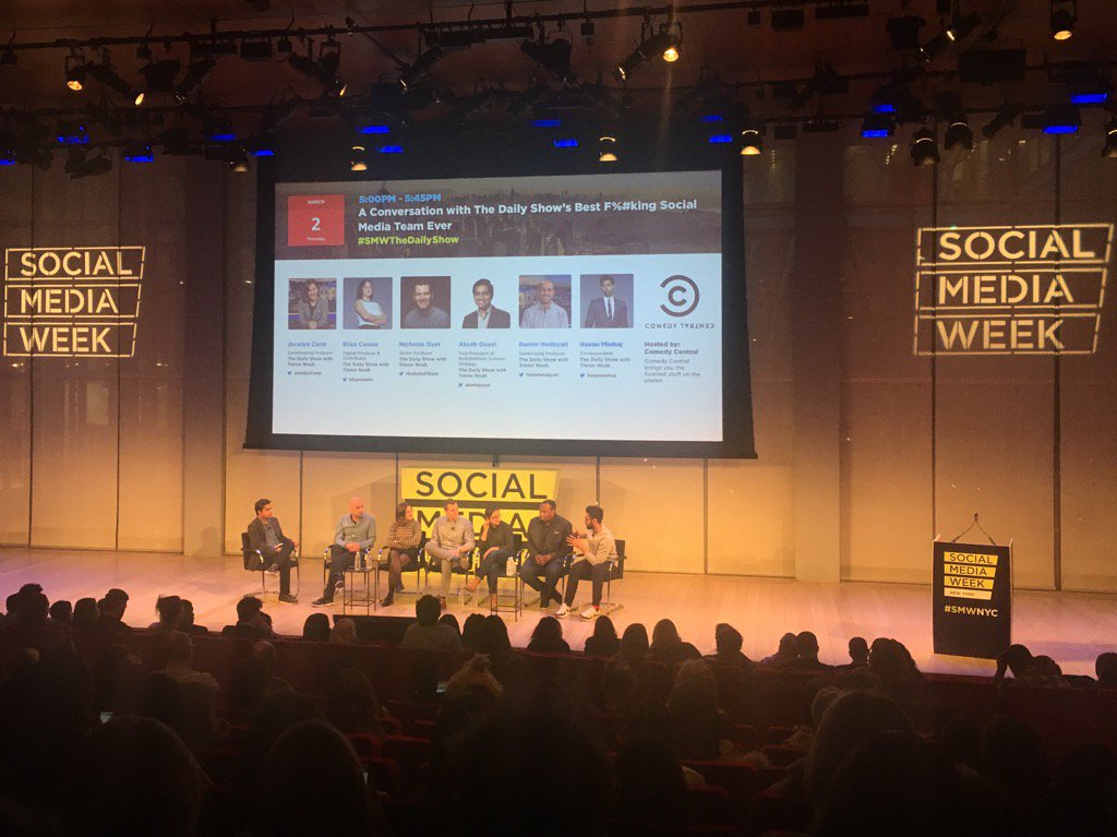 graemestaunton's tweet photo. Our signage as backdrop to the #smwthedailyshow #smwnyc @StauntonInc  #love https://t.co/tsLIXs2Ypo