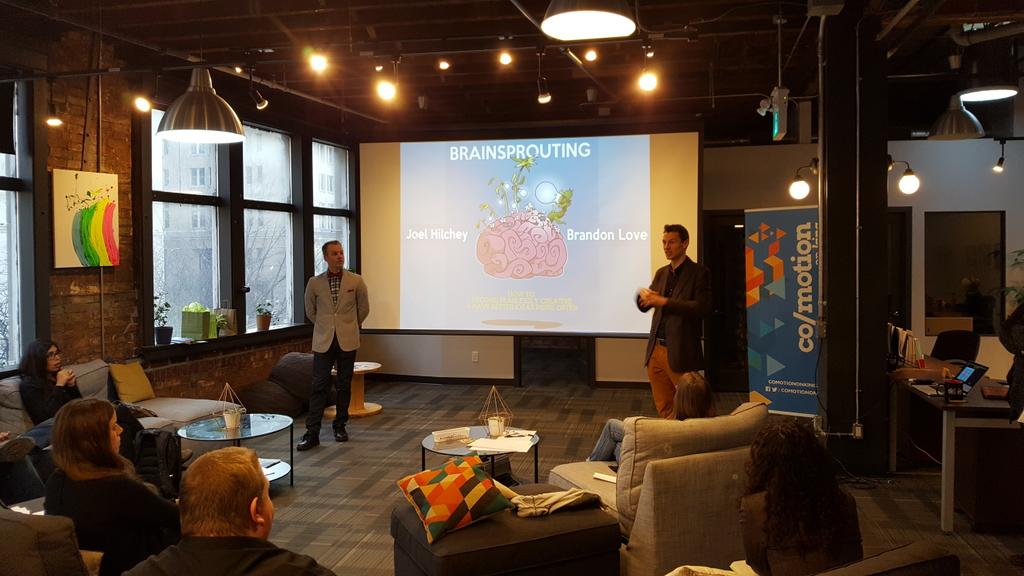 chrissanislo's tweet photo. Getting my creative unleashed here @comotiononking thanks to the magic of #Brainsprouting. #HamOnt #creativity https://t.co/OavtHXjpPO