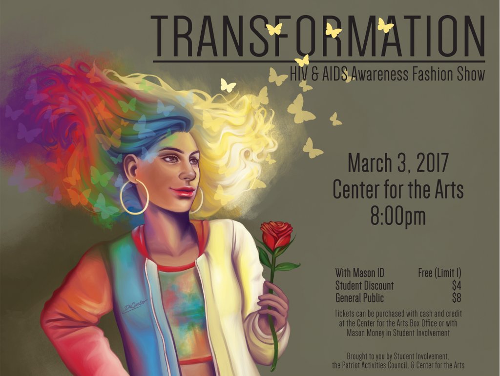 Join <a href="/GMU_PAC/">Patriot Activities Council</a> and <a href="/GMU_CFA/">Center for the Arts</a> TOMORROW in raising awareness for HIV/AIDS! Mason students pick up your FREE ticket at Student Involvement.