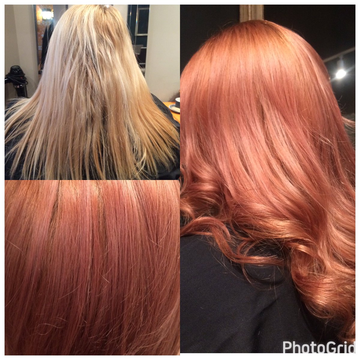 Loved this little make over, tired blonde to dusky copper rose gold #loveavedacolor