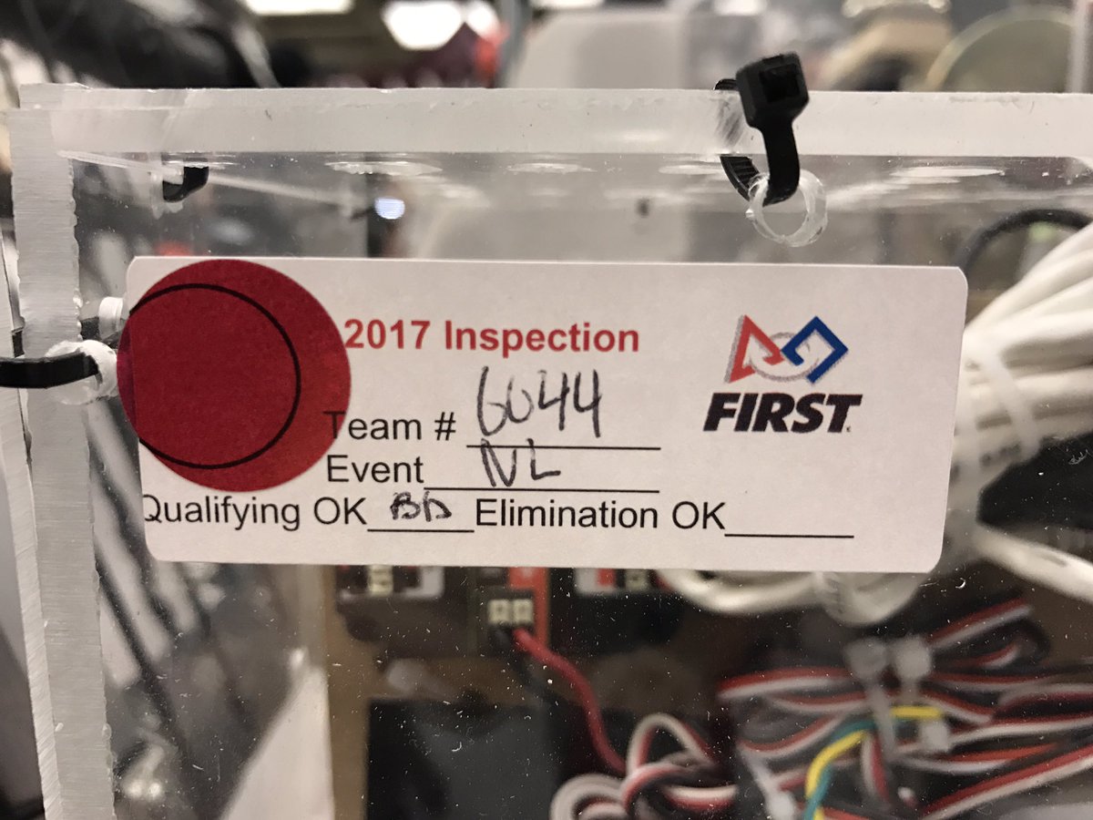 Getting checked, getting wrecked. 😢 Just kidding, we passed inspection! #OMGrobots #FRC