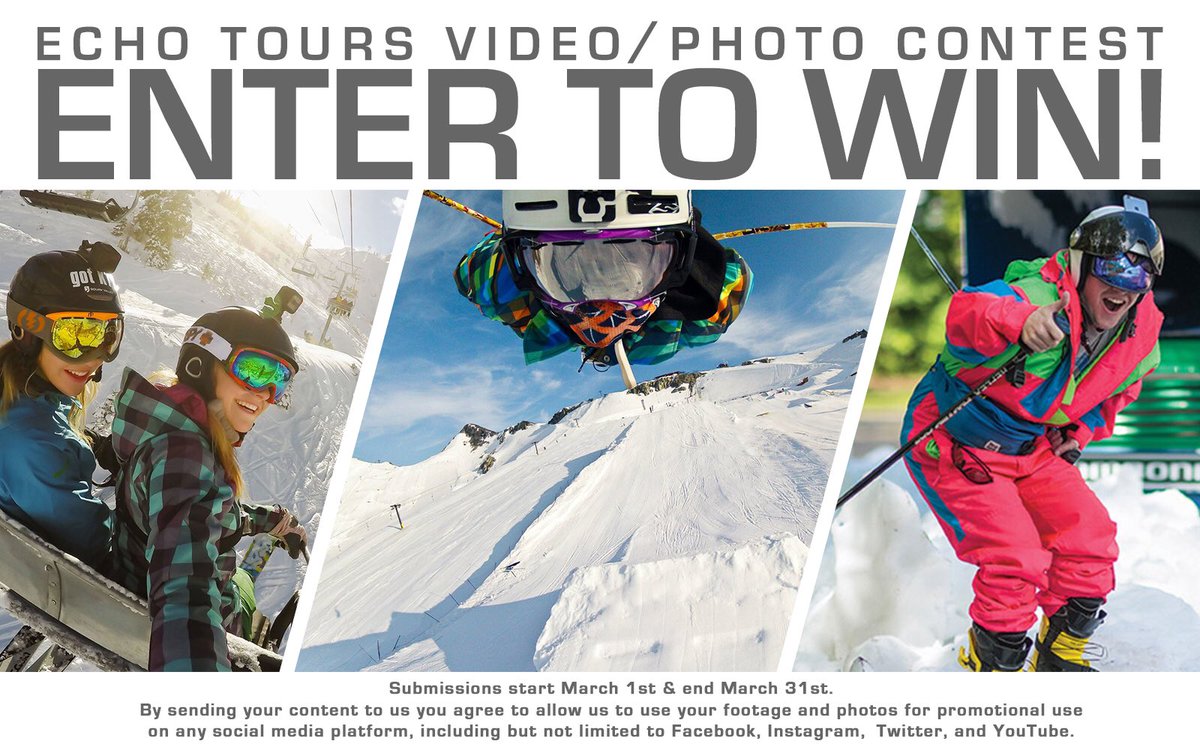 We're in search of the best content from your latest ski trip with us! Visit ECHOTOURS.COM/CONTEST #sickestflick #bestshred #bestjerry