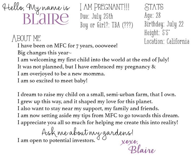 I will be taking April off from MFC So I will be online as much as I can during March! Here's an updated