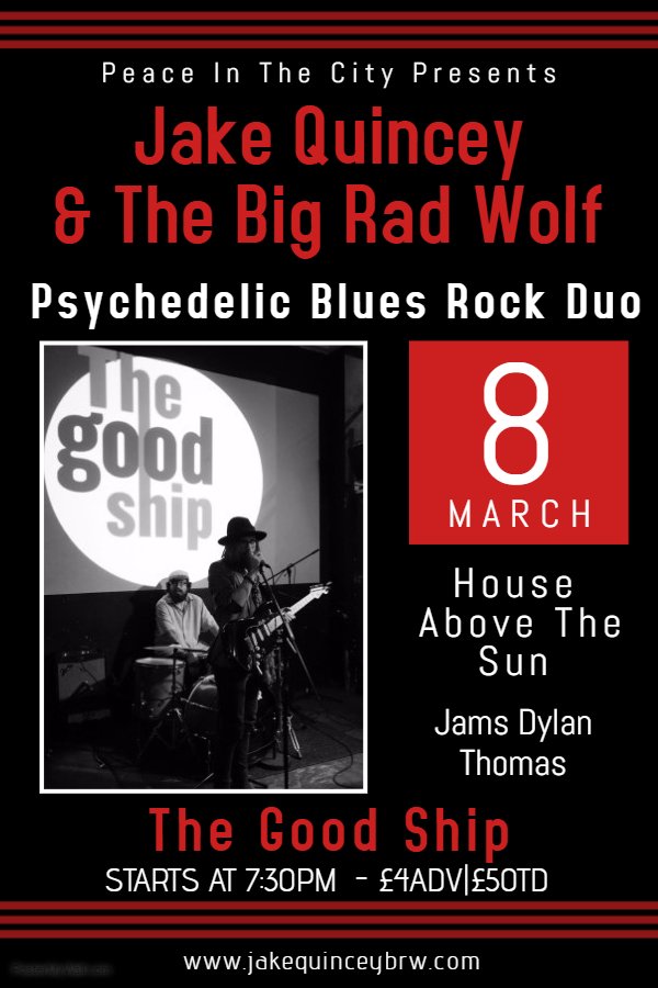 jakequincey's tweet photo. Catch @JQBigRadWolf Kicking Off Our March/April Tour @thegoodshipNW6 8/3/16 @KilburnLondon @ICMPLondon #BluesRock #LiveMusic #MusicCapitol https://t.co/qLC1Ls4eWW