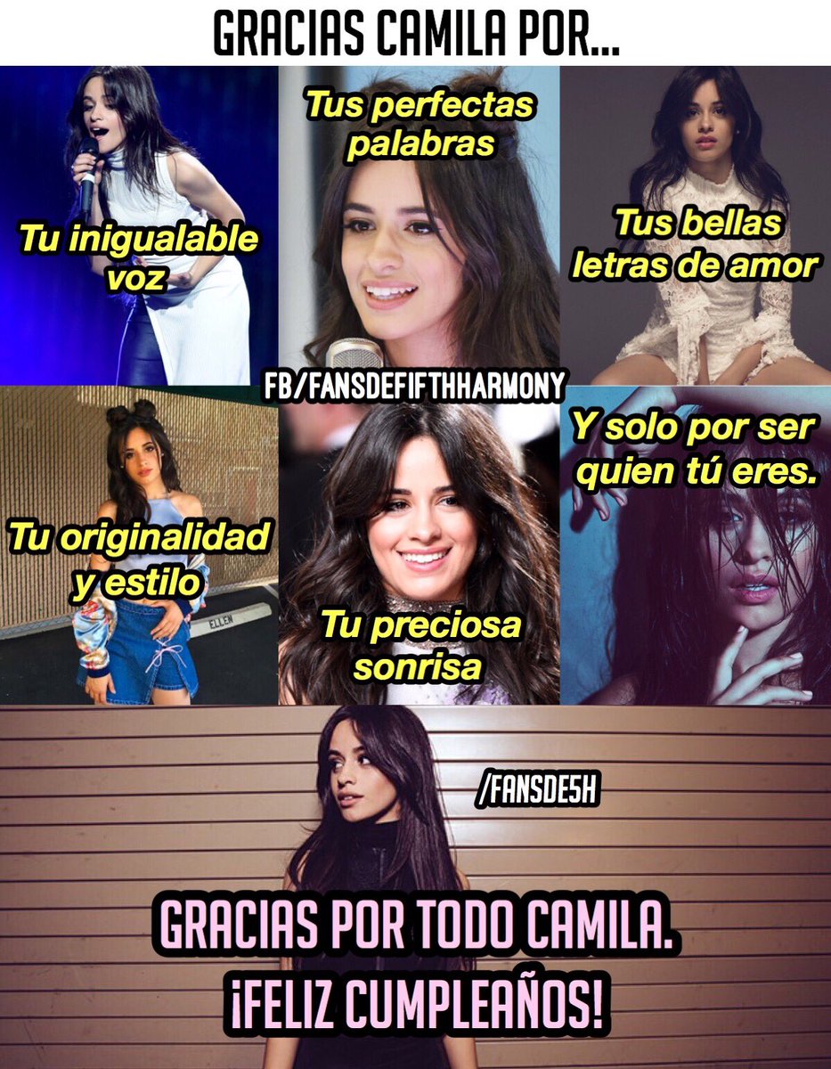 FansDe5H's tweet photo. Te juro Camila que siempre estaré apoyándote porque ser tu es lo que te hace única, especial y perfecta.😍 @camilacabello97 #HappyBdayCamila https://t.co/awZctvhWo2