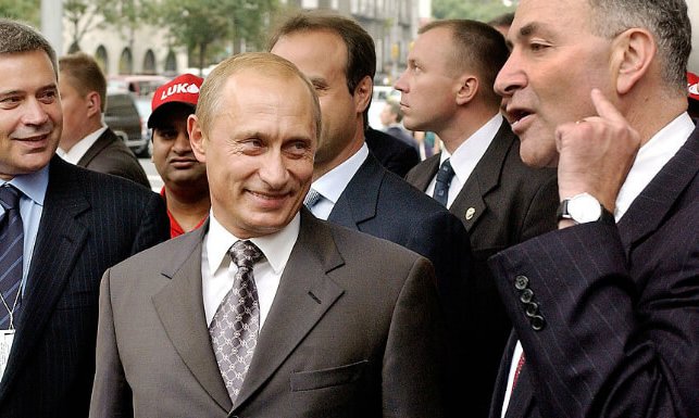 Thomas1774Paine's tweet photo. BUSTED AGAIN: @SenSchumer Hanging with his BFF Putin in NYC again? When will you be resigning from the U.S. Senate? #resignschumer https://t.co/fhA8I2SQQl