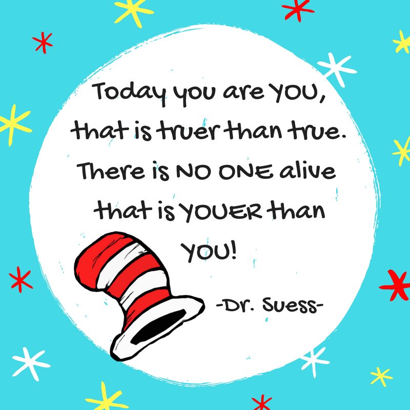 TeamRGaray's tweet photo. A little reminder to #LOVE yourself today! #ThursdayThoughts #DrSuess #ReadAcrossAmericaDay https://t.co/r044f8YTTa
