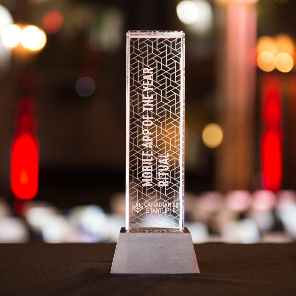 digitalmag_'s tweet photo. Congratulations, @ritual_co, for winning Mobile App of the Year at the sixth annual #CanadianStartupAwards! https://t.co/OzX8YJTKcD