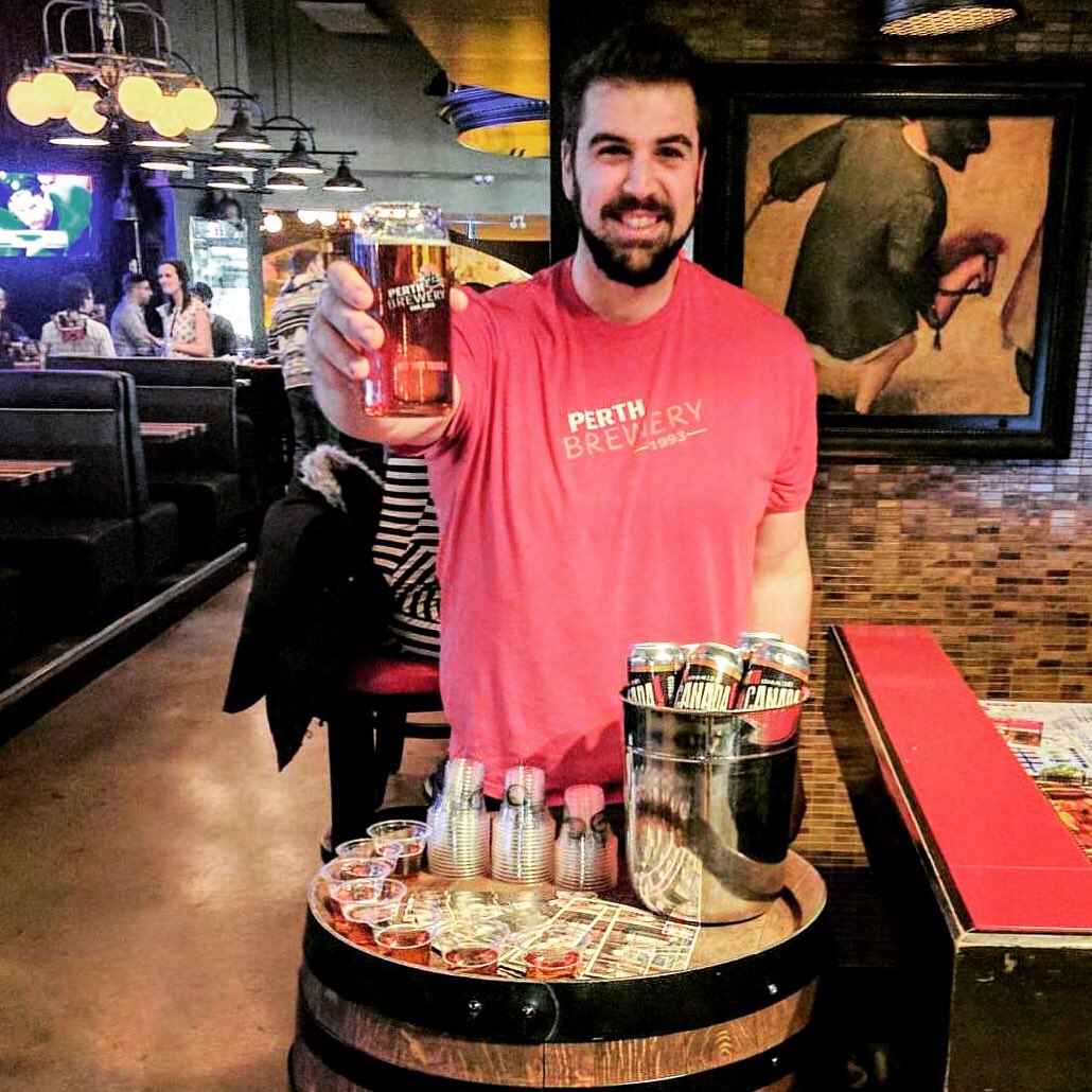 PerthBrewery's tweet photo. Sean slingin Oh Canada #mapleale @BierMarktOtt's #oneanddone night! ๐จ๐ฆ๐ป https://t.co/t25LYiGfl3