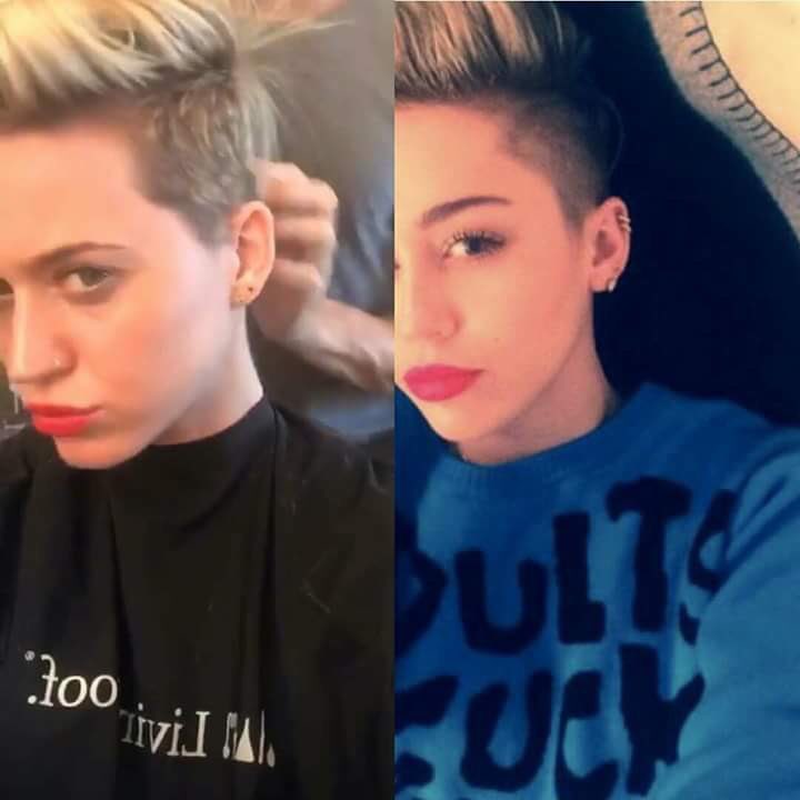 eboy94's tweet photo. Miley Cyrus is currently trending worldwide after Katy's similar haircut. https://t.co/G4ZVWD5VIB
