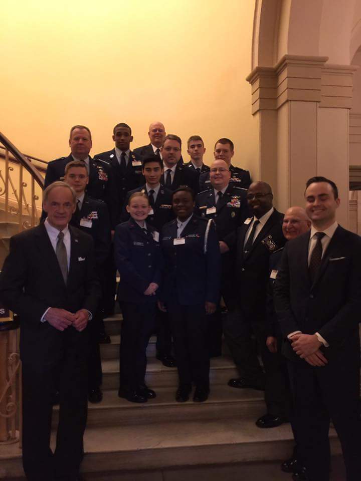 DEWGCAP's tweet photo. DEWG cadets and seniors on Capitol Hill today with Delaware congressional delegation # CAP LegislativeDay2017 https://t.co/bBiPInmaVU