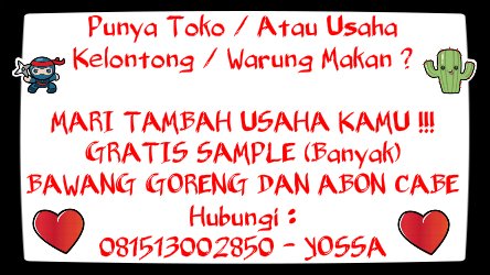 Gratis SAMPLE , Cukup Hubungi Kita di WA / SMS : 081513002850

Harapan kita , Anda cocok dan Bisa menjadi Agen ! Aminnnnn