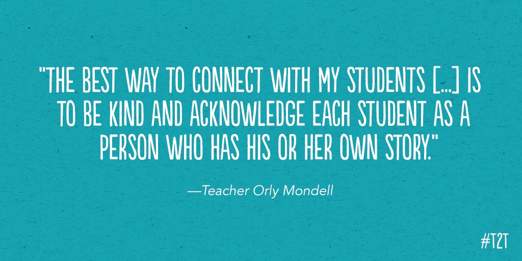 teacher2teacher's tweet photo. What can Ts do when Ss seem disinterested? T @OrlyMondell says to connect with them through ❤️: https://t.co/FcrCWNfSvi https://t.co/f3PPWsheBL