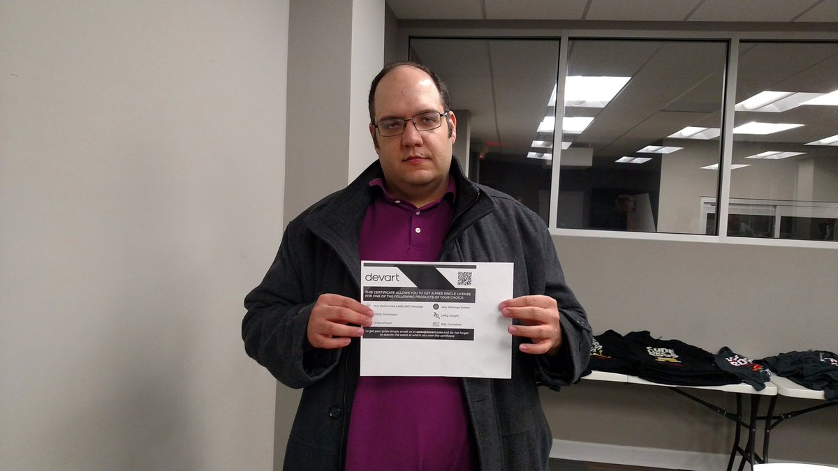 Congrats to Alex Mikhail, winner of a new Devart software license!  Thank you to <a href="/DevartSoftware/">Devart Software</a> for sponsoring us!