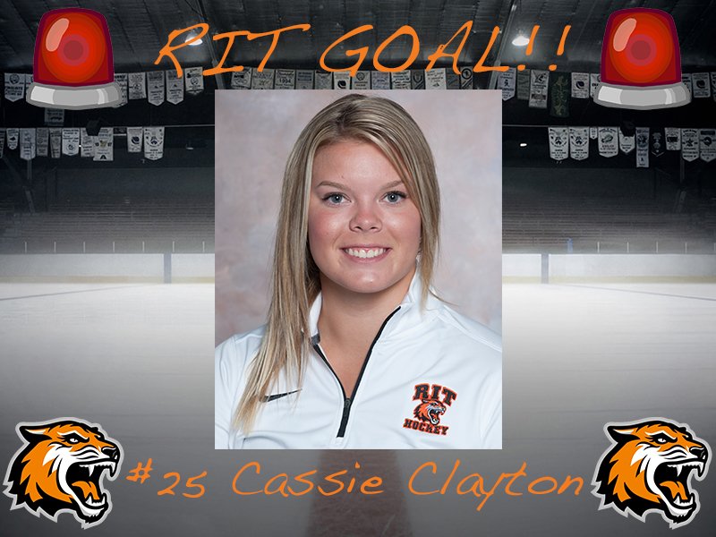 RITathletics's tweet photo. The call on the ice is confirmed, we have a good goal! @clayts24 makes it 2-1 @RITWHKY with 1:53 left. https://t.co/9FcH2Nla7C