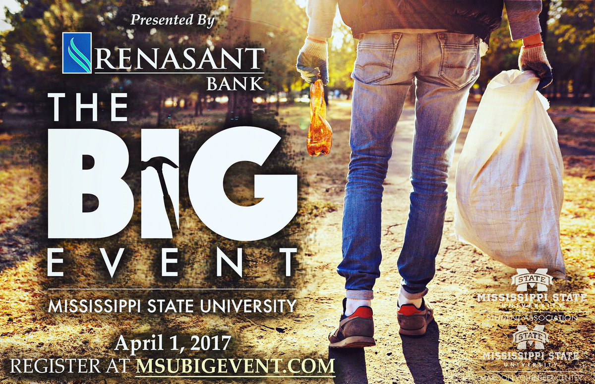 MaroonVolunteer's tweet photo. The MSU Big Event presented by @Renasant Bank is April 1st. Register on #OrgSync or @ https://t.co/OKhum7KKcS! @MSU_SA @MSStateStudents https://t.co/8Z0c9hCPb2